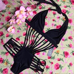 Black Strappy Women's Swimsuit